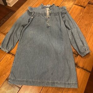 Sissy Boy Blue Denim Ruffle Long-Sleeve Dress Size M